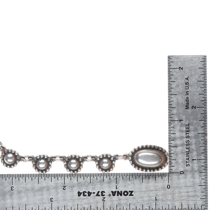 21" Vintage Navajo modernist sterling silver beaded design necklace