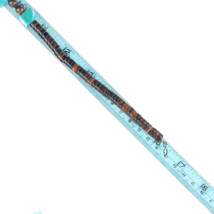 16.5" & 14" Vintage Native American sterling silver heishi turquoise necklaces