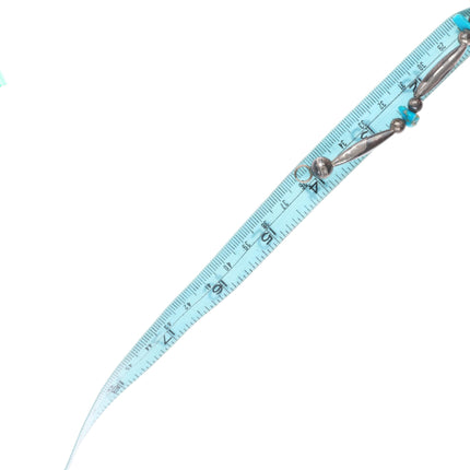 16.5" & 14" Vintage Native American sterling silver heishi turquoise necklaces