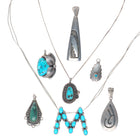 Vintage Hopi overlay/Navajo sterling silver, turquoise pendant collection/lot