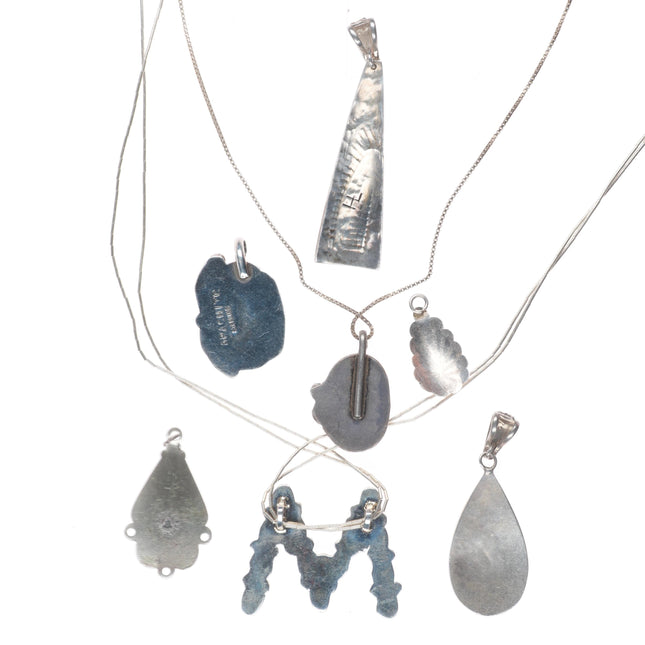 Vintage Hopi overlay/Navajo sterling silver, turquoise pendant collection/lot