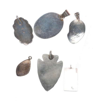 Vintage Navajo/Hopi sterling silver turquoise/jasper pendant lot/collection