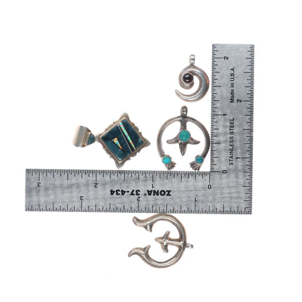 Vintage Navajo sterling silver Calvin Begay/Miniature Naja pendants lot