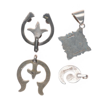 Vintage Navajo sterling silver Calvin Begay/Miniature Naja pendants lot