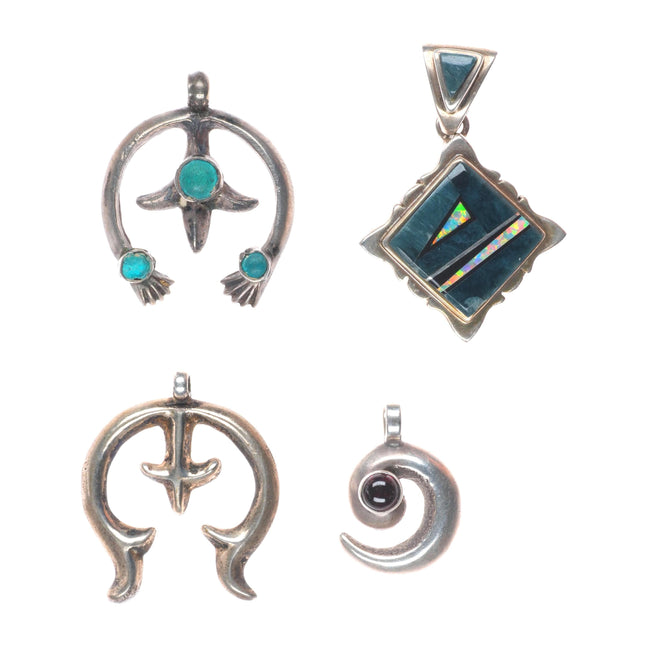 Vintage Navajo sterling silver Calvin Begay/Miniature Naja pendants lot