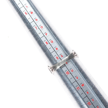 sz9.5 c1940 Vintage Navajo sterling silver Cerrillos turquoise 6 stone ring