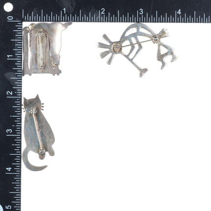 Vintage Native American/Southeastern sterling silver figural pin/brooch lot