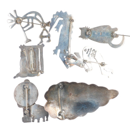 Vintage Native American/Southeastern sterling silver figural pin/brooch lot