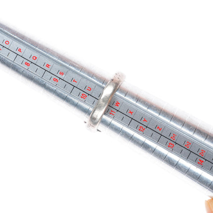 sz10.5 Vintage Zuni sterling silver Cerrillos green turquoise channel inlay ring