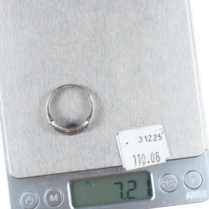 sz10.5 Vintage Zuni sterling silver Cerrillos green turquoise channel inlay ring