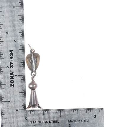 1950's Navajo high grade Bisbee turquoise enhancer pendant w/Pomegranate blossom