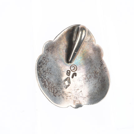 JB Southwestern/Native American Modernist sterling silver turquoise pendant