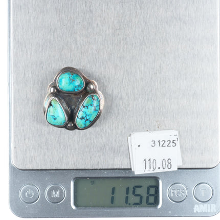 JB Southwestern/Native American Modernist sterling silver turquoise pendant