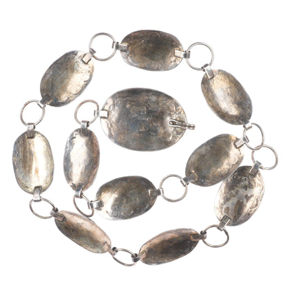 25.5" Vintage Navajo sterling silver onyx concho link hatband/belt