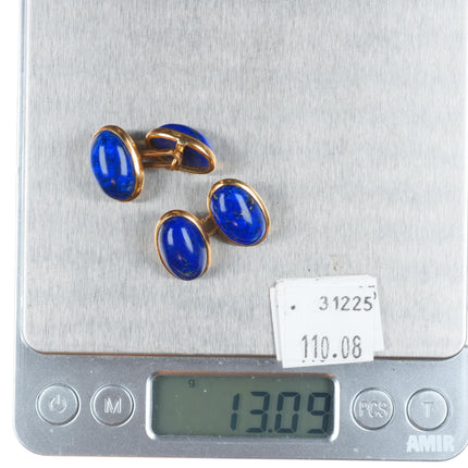 Vintage 18k gold gold high grade Lapis Lazuli cufflinks
