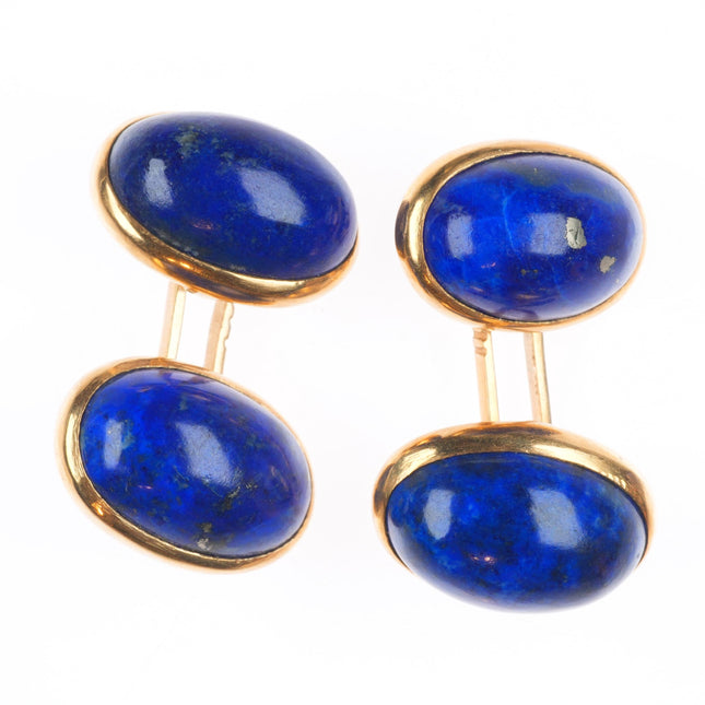 Vintage 18k gold gold high grade Lapis Lazuli cufflinks