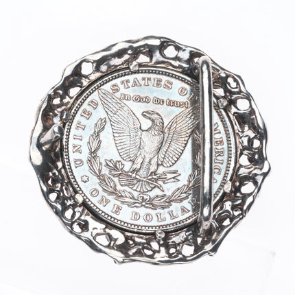 Vintage Sterling silver 1890 90% Silver US Dollar belt buckle