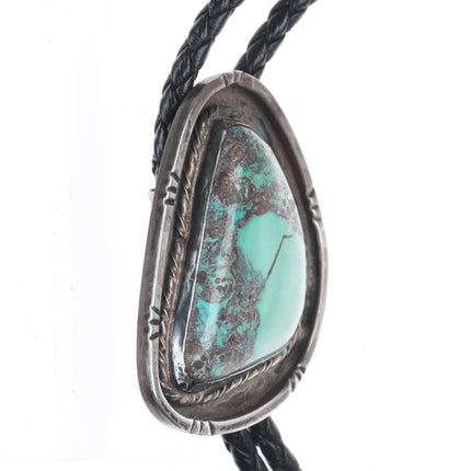 c1960 c-31 Bisbee turquoise Navajo sterling silver bolo tie