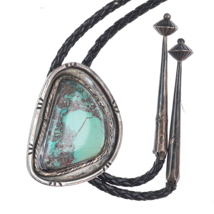 c1960 c-31 Bisbee turquoise Navajo sterling silver bolo tie