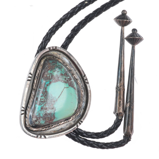 c1960 c-31 Bisbee turquoise Navajo sterling silver bolo tie
