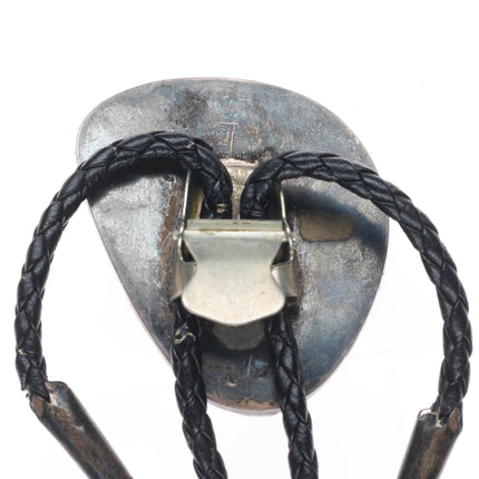 c1960 c-31 Bisbee turquoise Navajo sterling silver bolo tie