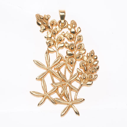 Rare Retired James Avery 14k gold Texas Bluebonnet pendant