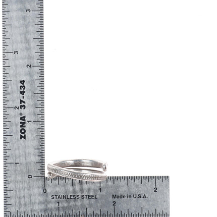 sz12 Vintage Navajo ingot silver rattlesnake ring hand chiseled scales
