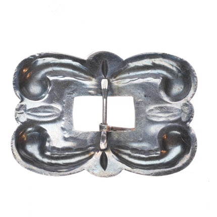 30's-40's Vintage Navajo sterling silver repousse stampwork concho belt buckle