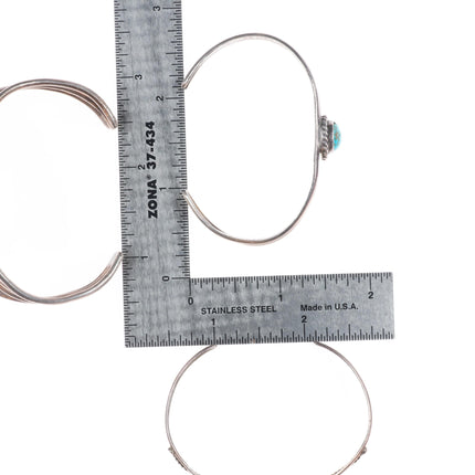 6.4" Jefferson James/other Navajo sterling silver turquoise cuff bracelet lot