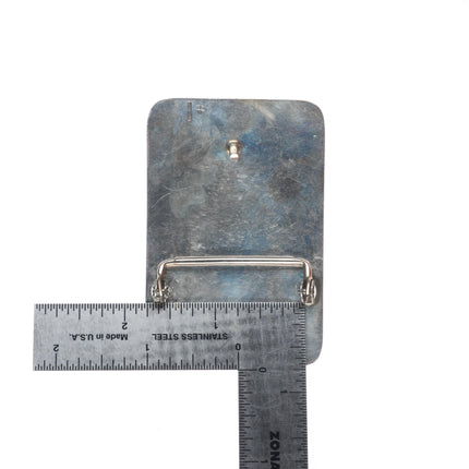 vintage Edison Wadsworth Hopi Overlay dancers belt buckle sterling silver