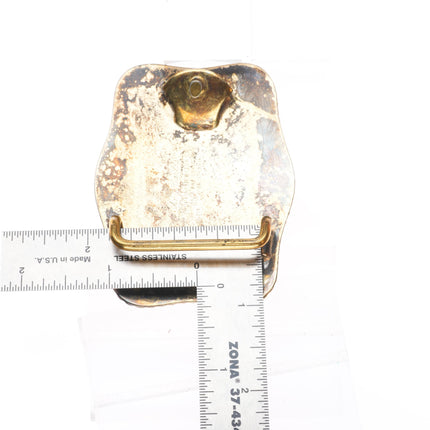 Vintage Sam Carlos Crumrine sterling silver 22k gold filled engraved belt buckle