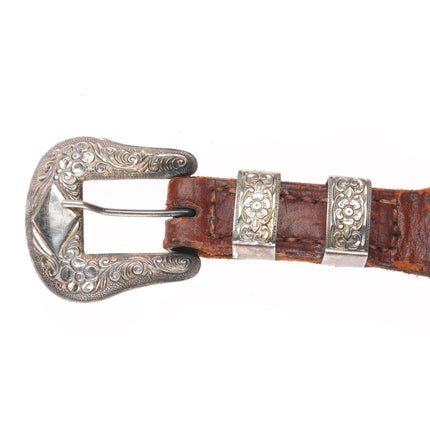 50's-60's Sterling ranger belt buckle set w/6 90% silver US Dollar coin conchos