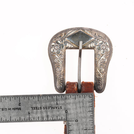 50's-60's Sterling ranger belt buckle set w/6 90% silver US Dollar coin conchos