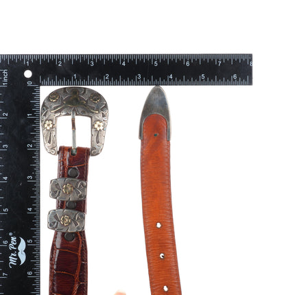 1" 14k/Sterling silver Texas Longhorn Edward Baird/Reward ranger belt buckle set