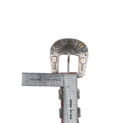 1" 14k/Sterling silver Texas Longhorn Edward Baird/Reward ranger belt buckle set