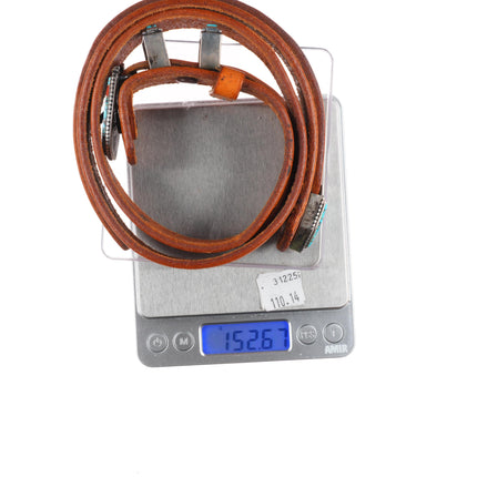 BG Mudd Navajo sterling silver turquoise/coral inlay ranger belt buckle set