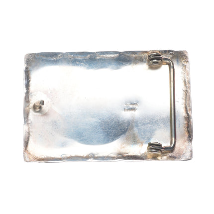 Vintage southwestern sterling silver eagle/petrified wood belt buckle