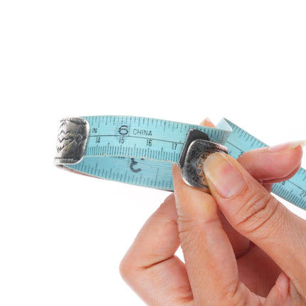 6.75" Antique Navajo Ingot silver stamped/chiseled cuff band cuff bracelet