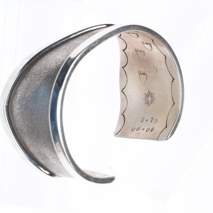 6.4" Arthur Platero Laguna Zuni modernist sterling silver cuff bracelet