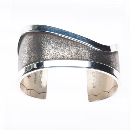 6.4" Arthur Platero Laguna Zuni modernist sterling silver cuff bracelet
