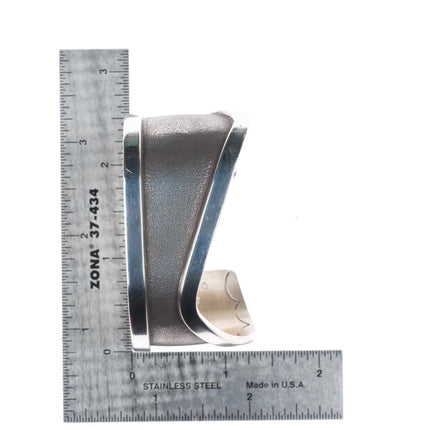 6.4" Arthur Platero Laguna Zuni modernist sterling silver cuff bracelet