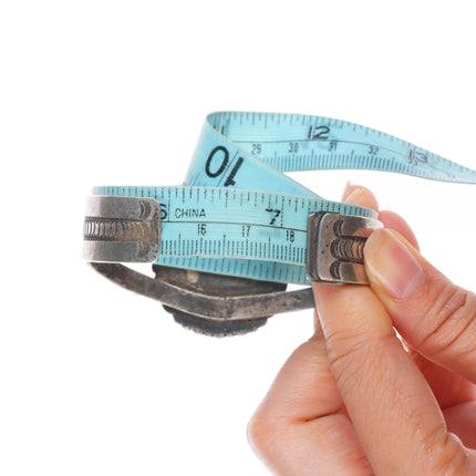 7.1" c1930's Navajo ingot silver petrified wood nicely stamped cuff bracelet
