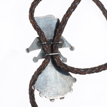 40's-50's Vintage Zuni sterling silver channel inlay thunderbird bolo tie