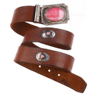 Vintage sterling silver Rhodochrosite concho belt with nice buckle