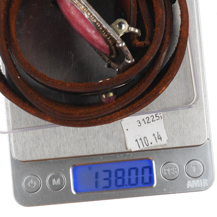 Vintage sterling silver Rhodochrosite concho belt with nice buckle