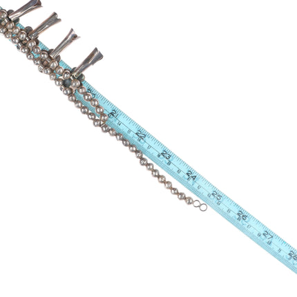 1960's Vintage Navajo sterling silversquash blossom necklace w/nice turquoise