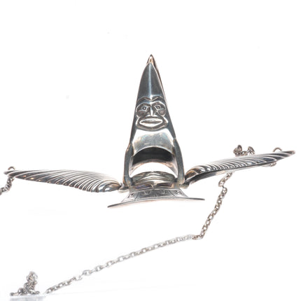 1992 Jerry Hill 4/25 Northwest Coast Sterling silver/gold abalone necklace