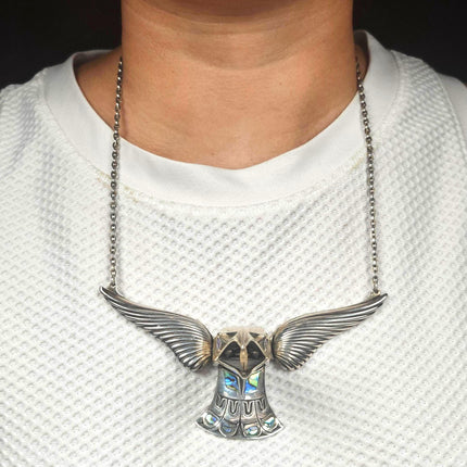 1992 Jerry Hill 4/25 Northwest Coast Sterling silver/gold abalone necklace