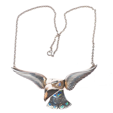 1992 Jerry Hill 4/25 Northwest Coast Sterling silver/gold abalone necklace