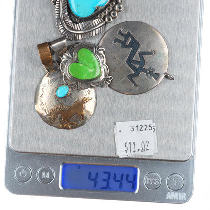 Vintage Navajo/southwestern sterling silver pendant lot/collections turquoise